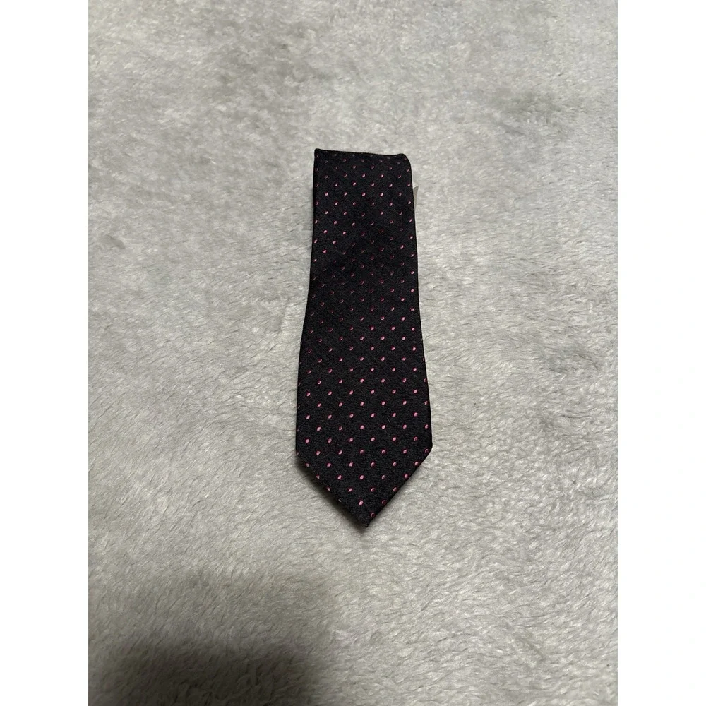 New Express Men's Black Pink Polka Dot Necktie Tie Silk Skinny‎